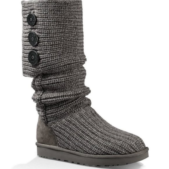 UGG Shoes - Ugg Classic Cardy Gray Knit Boots